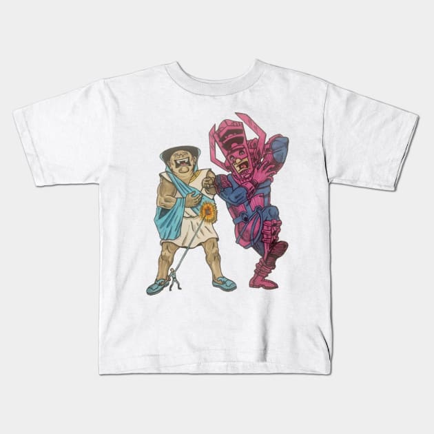 Galactus Pranked Kids T-Shirt by Fatmancomics
